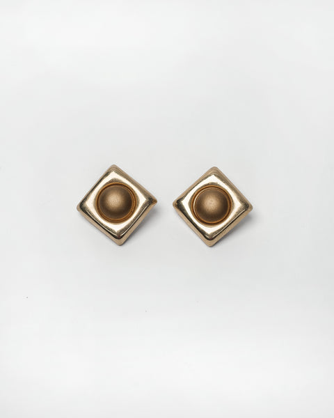 Gold Geometric clip-on earrings