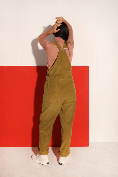 Bryson Dungaree in chartreuse corduroy