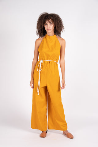 Shore jumpsuit in wild silk and wool
