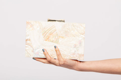 Abstract geometry abalone clutch