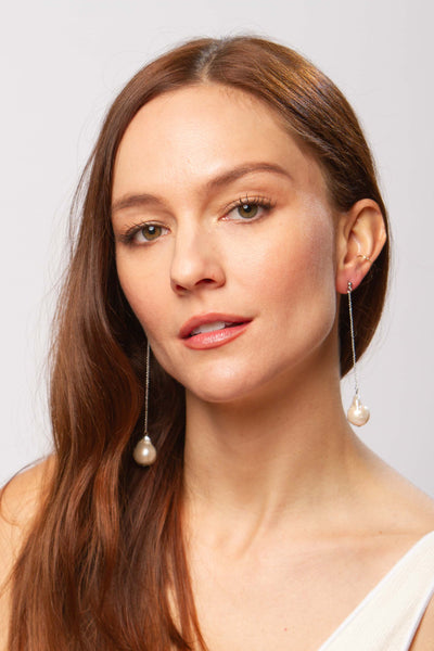 Tali white pearl earrings