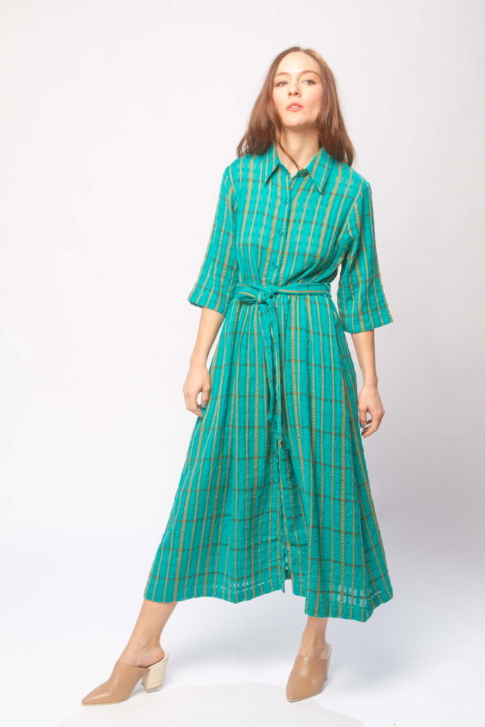 Coco dress in peacock