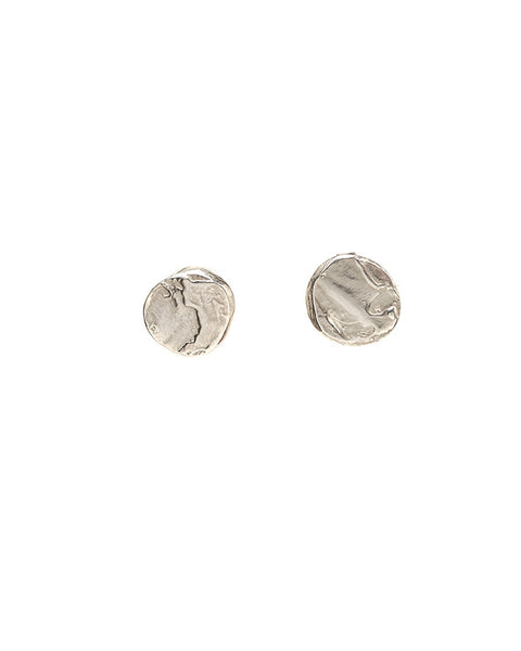 Stucco moon studs in silver
