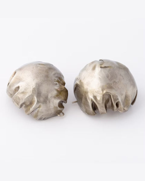 Silver dome earrings