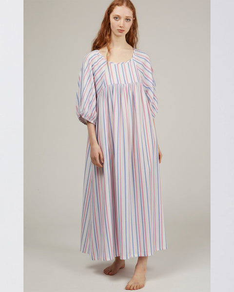 Mardi dress in tricolored stripes