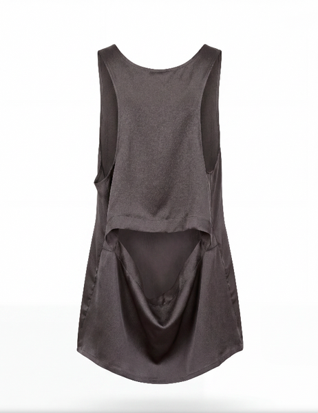 Silk Tank Top in Smoke