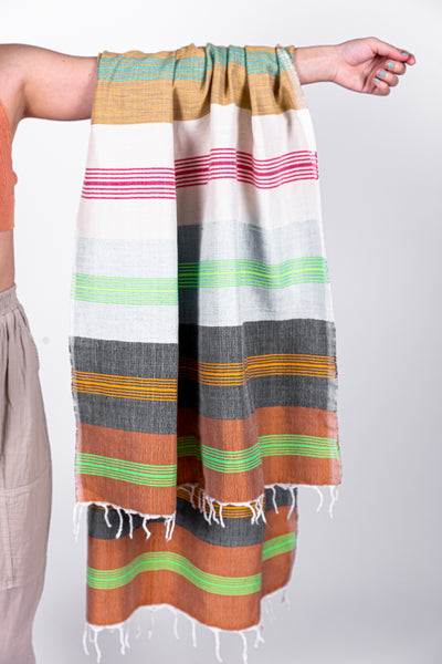 Multicolore striped beach blanket