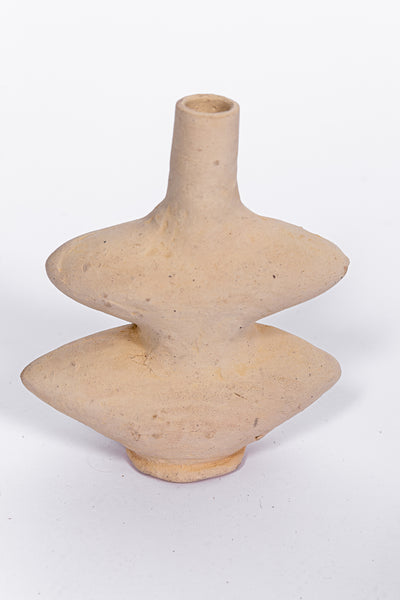 Artisanal wavy clay vase