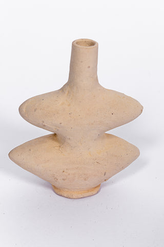 Artisanal wavy clay vase