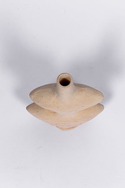 Artisanal wavy clay vase