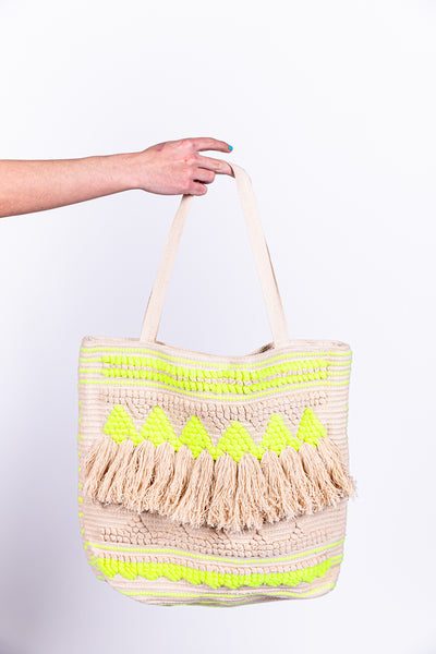 Weaved cotton beach bag