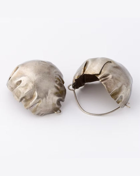 Silver dome earrings