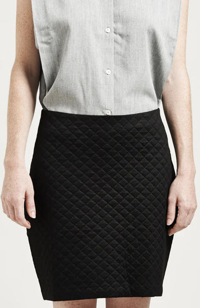 Jam quilted Skirt in Black