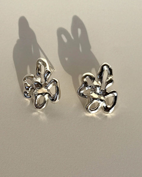 PSYCHEDELIA SMALL SILVER EARRINGS