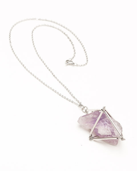 Brazilian Amethyst Cage Necklace - Founders & Followers - Casa del Mano - 1