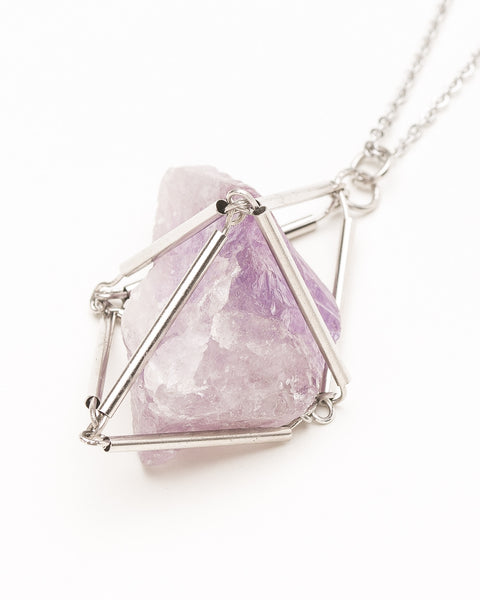 Brazilian Amethyst Cage Necklace - Founders & Followers - Casa del Mano - 3