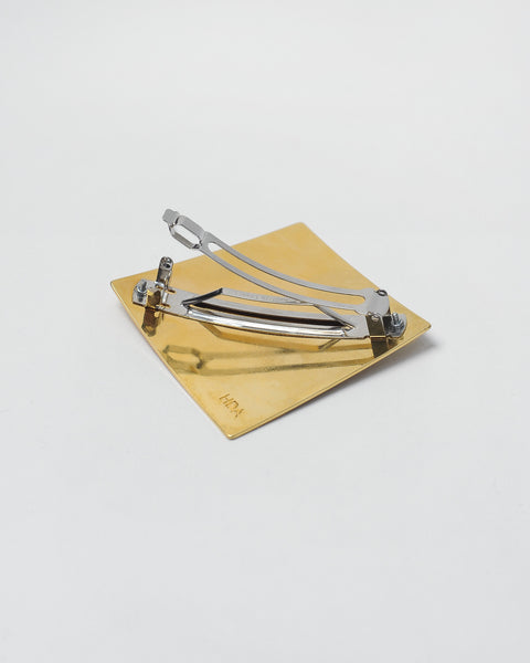 Barrette lozenge 084 in shiny gold