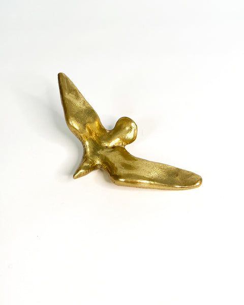 Bronze bird paper weight sculpture