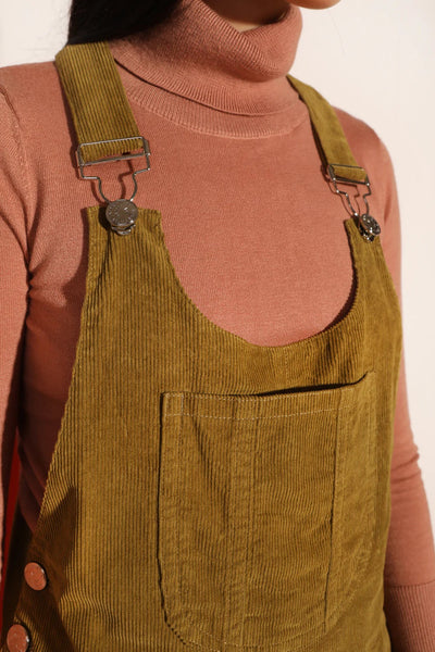 Bryson Dungaree in chartreuse corduroy