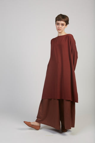 Simona sweatshirt tunic dress in maroon