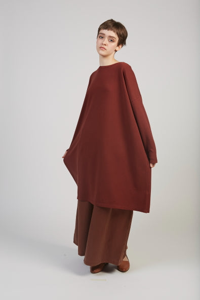 Simona sweatshirt tunic dress in maroon