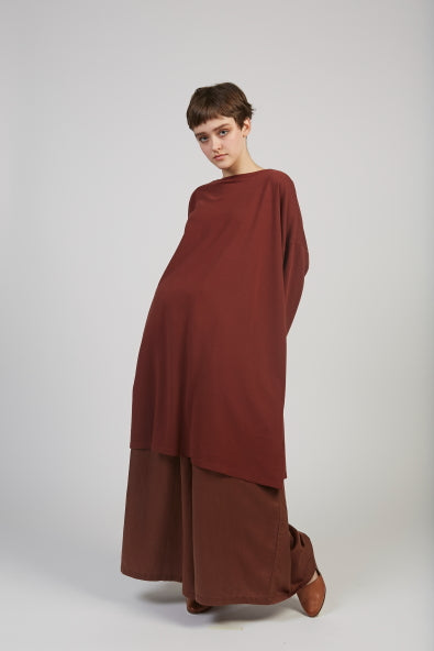 Simona sweatshirt tunic dress in maroon