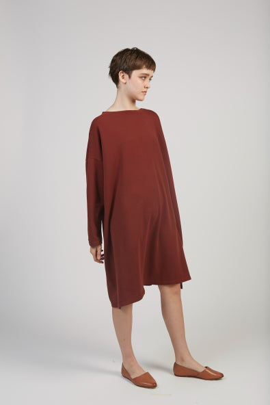 Simona sweatshirt tunic dress in maroon