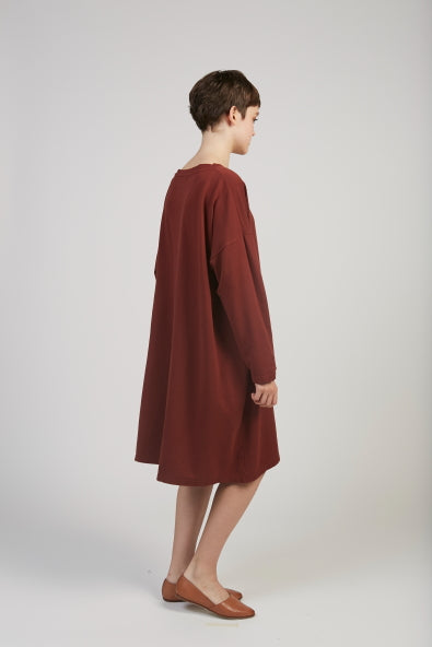 Simona sweatshirt tunic dress in maroon