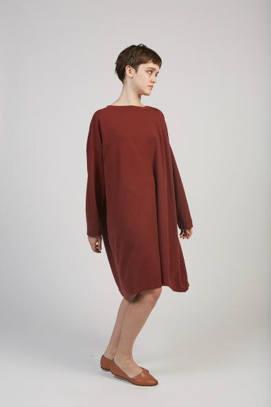 Simona sweatshirt tunic dress in maroon