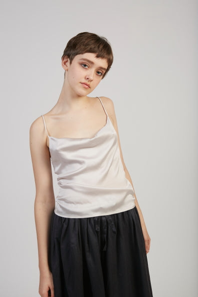 silver satin camisole top