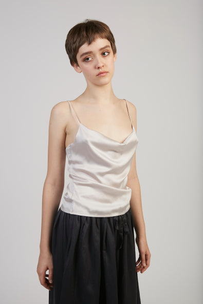 Benve silk stretch top in Silver