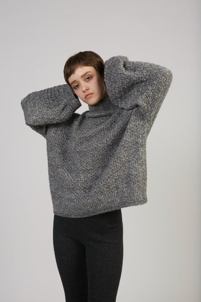 Tulip Sleeve sweater in charcoal
