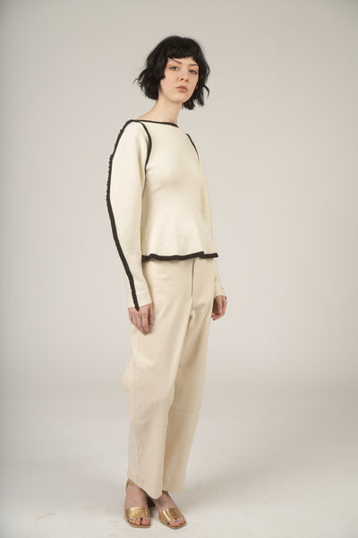 Nova sweater in Ivory & black