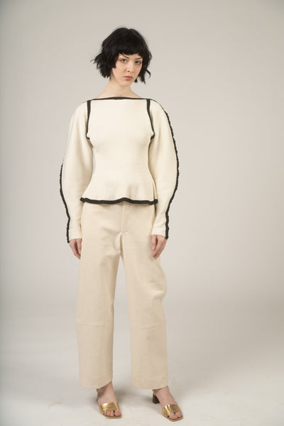 Nova sweater in Ivory & black