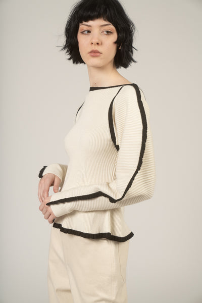Nova sweater in Ivory & black