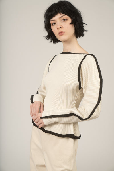 Nova sweater in Ivory & black