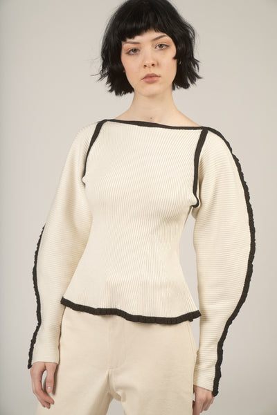 Nova sweater in Ivory & black