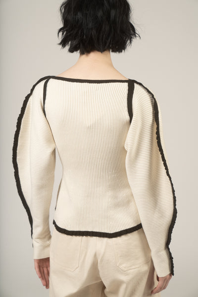 Nova sweater in Ivory & black