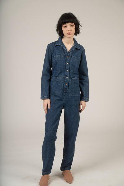 Tia coverall in medium denim