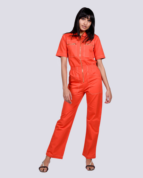 Danny boilersuit in tomato