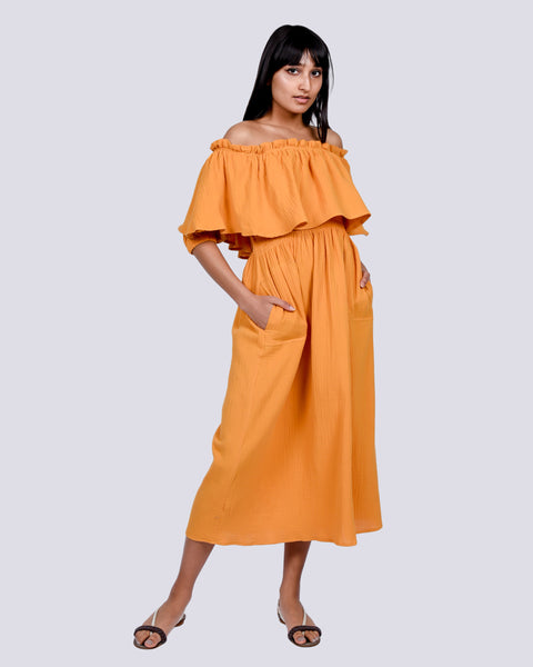 Otto dress in saffron