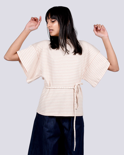 Clair top on red & white stripe