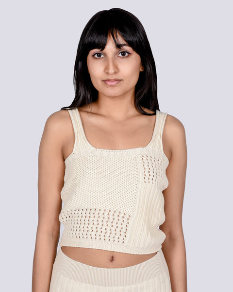 Sol crochet top in beige