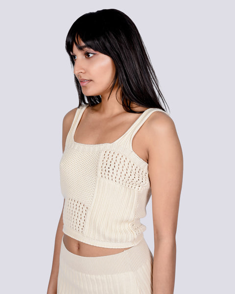 Sol crochet top in beige