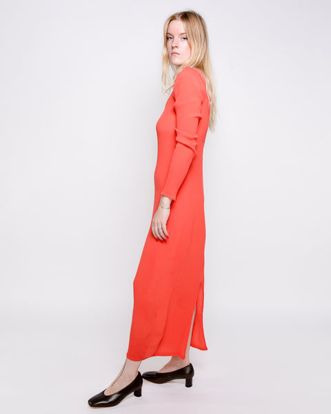 Linde asymmetrical crinkle dress in red