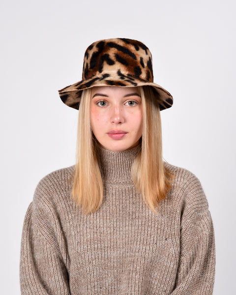 Bucket hat in tiger shag felt