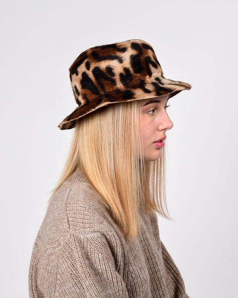 Bucket hat in tiger shag felt