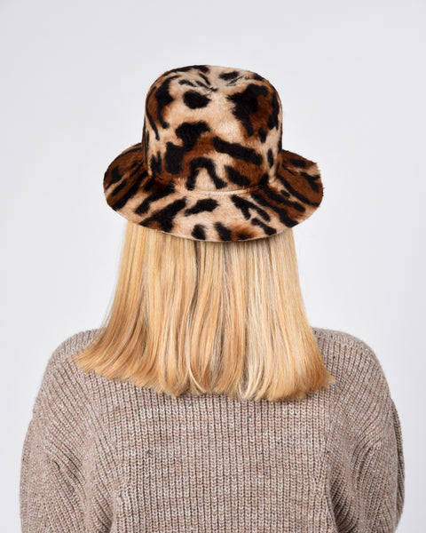 Bucket hat in tiger shag felt