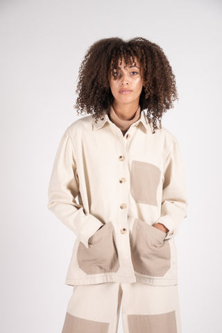 Chore cotton coat in Ivory