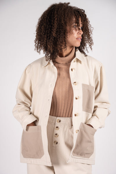 Chore cotton coat in Ivory